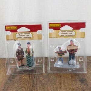 Lemax Christmas Village Figurines • Couple Walking & Carrying Wood • NIB